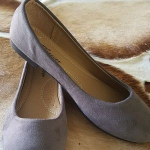 NEW Grey Suede Flats